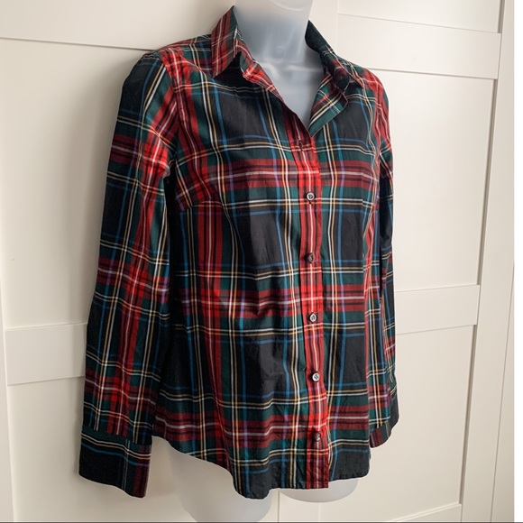J Crew Perfect Shirt in Stewart Plaid - Picture 2 of 7